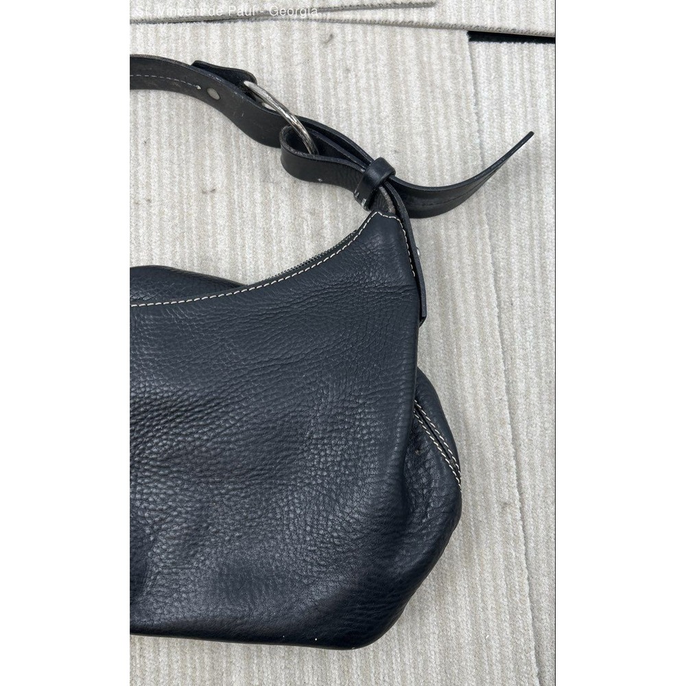 DOONEY & BOURKE 1975 Pebbled Leather Hobo Classic Vintage Shoulder Bag Black VGC - Picture 7 of 12